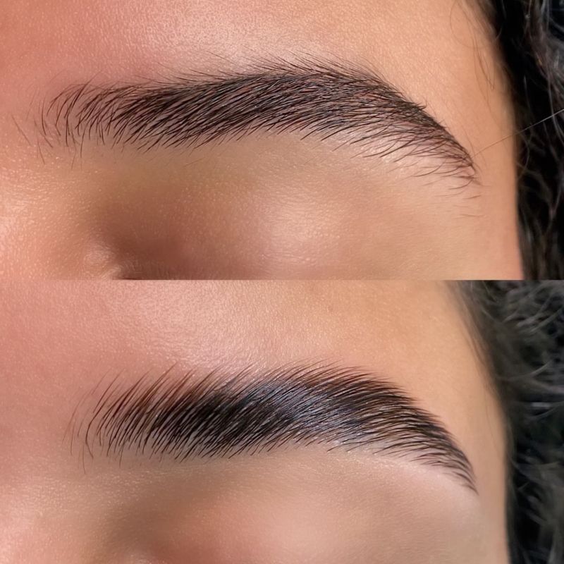 Sourcils avant / après épilation au fil